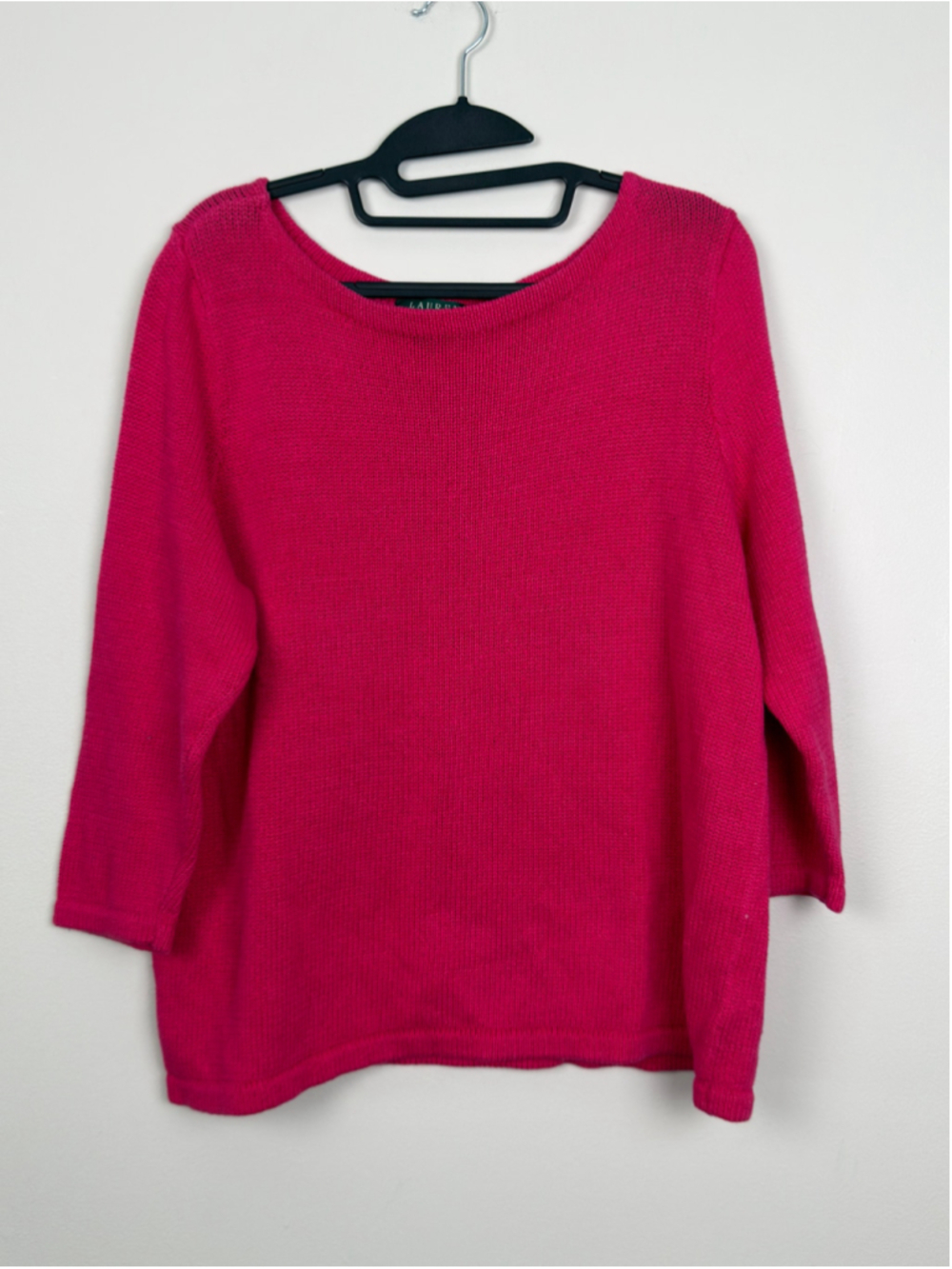 Lauren Ralph Lauren Hot Pink Cotton Knit Sweater 1X